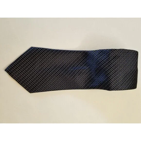Donald J Trump Signature Collection Neck Tie Blue Black Stripe in Woven Pattern